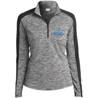 LST397 Ladies' Electric Heather Colorblock 1/4-Zip Pullover